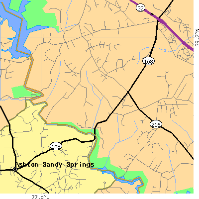 Zip code 20777 close-up map