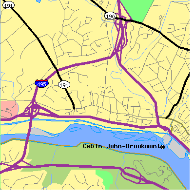 Zip code 20818 close-up map