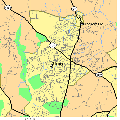 Zip code 20832 close-up map
