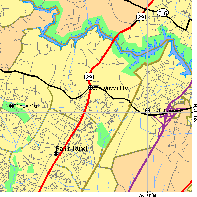 Zip code 20866 close-up map