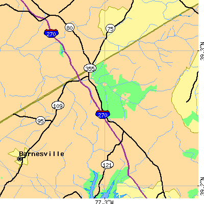 Zip code 20871 close-up map