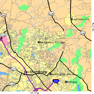 Zip code 20879 close-up map