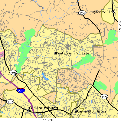 Zip code 20886 close-up map