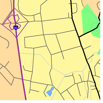 Zip code 21031 close-up map