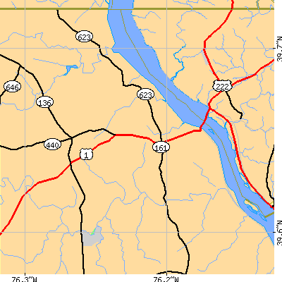 Zip code 21034 close-up map