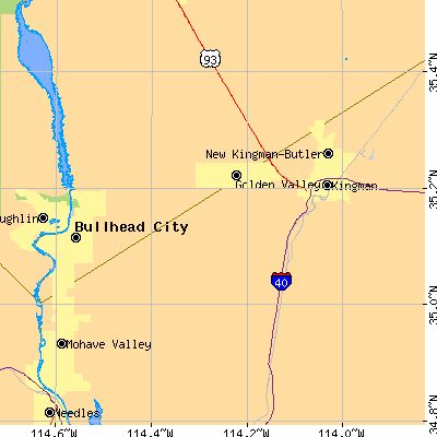 Zip code 86413 close-up map