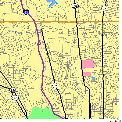 Zip code 21210 close-up map