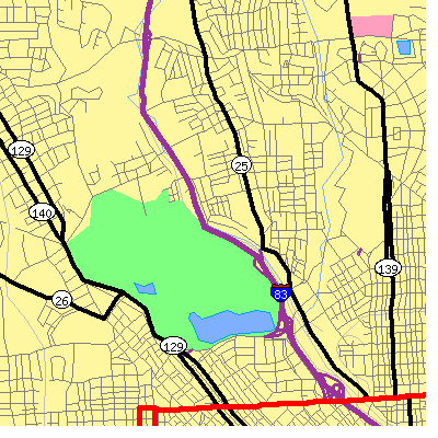 Zip code 21211 close-up map