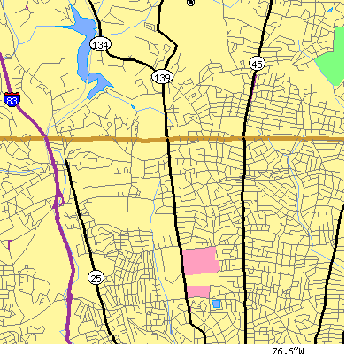 Zip code 21212 close-up map