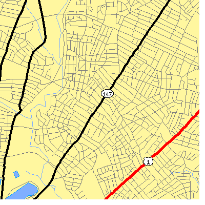 Zip code 21214 close-up map