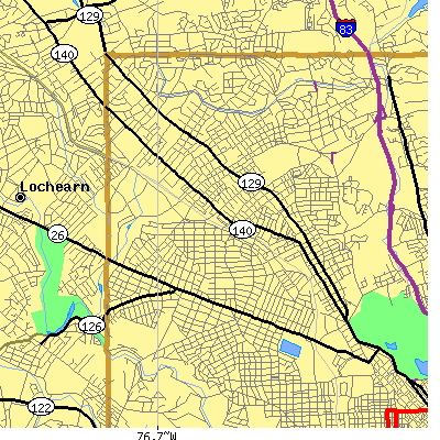 Zip code 21215 close-up map