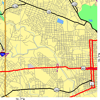 Zip code 21216 close-up map