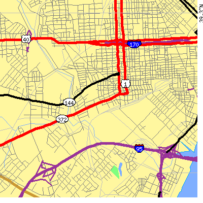 Zip code 21223 close-up map