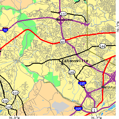 Zip code 21228 close-up map