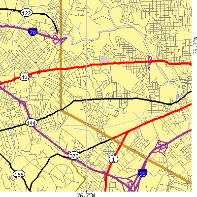 Zip code 21229 close-up map