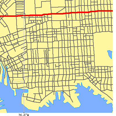 Zip code 21231 close-up map