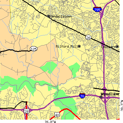 Zip code 21244 close-up map