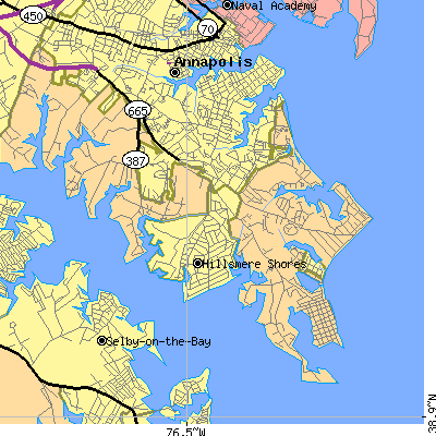 Zip code 21403 close-up map