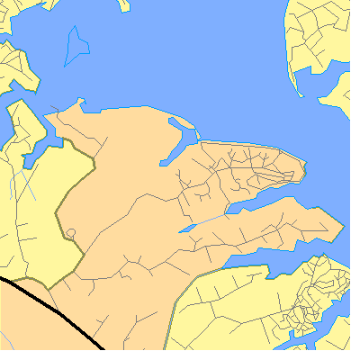 Zip code 21405 close-up map