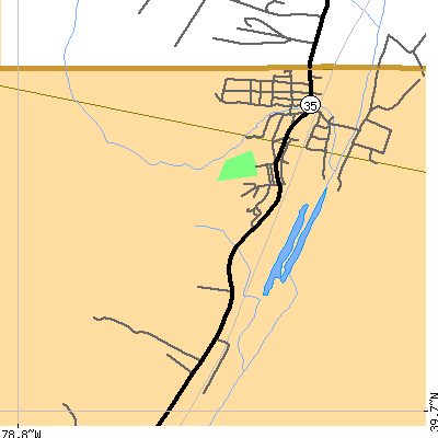 Zip code 21529 close-up map