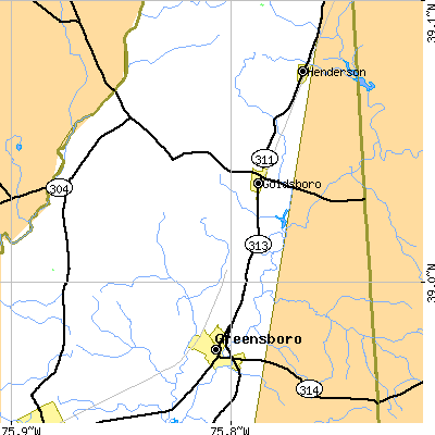 Zip code 21636 close-up map
