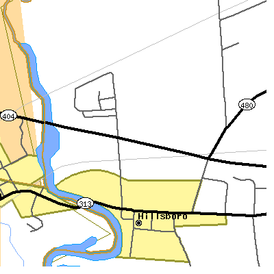 Zip code 21641 close-up map