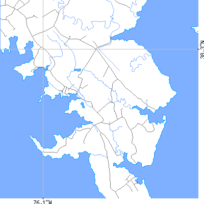 Zip code 21672 close-up map