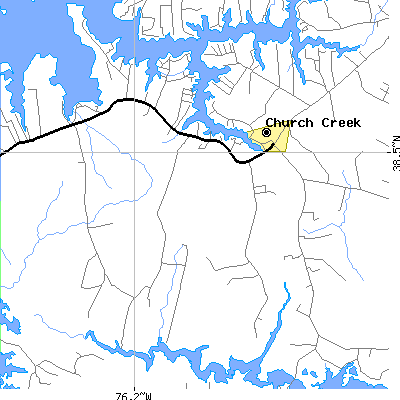 Zip code 21677 close-up map
