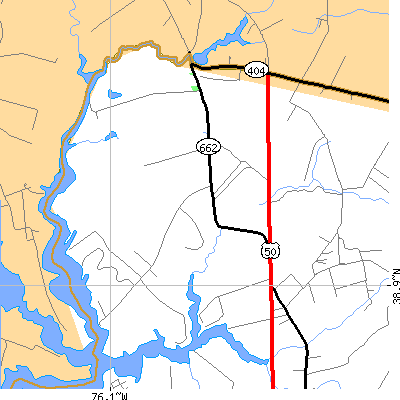 Zip code 21679 close-up map