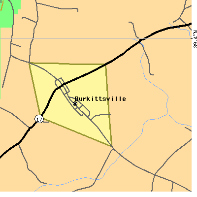 Zip code 21718 close-up map