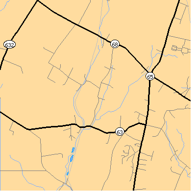 Zip code 21733 close-up map