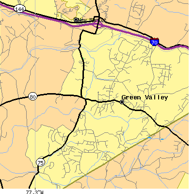 Zip code 21770 close-up map