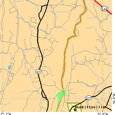 Zip code 21779 close-up map