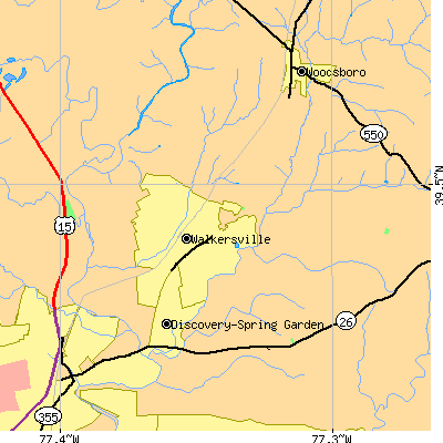 Zip code 21793 close-up map