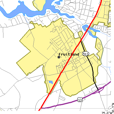 Zip code 21826 close-up map