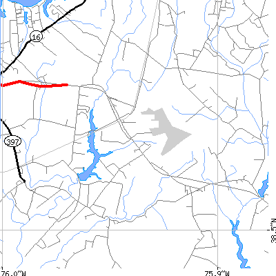 Zip code 21835 close-up map