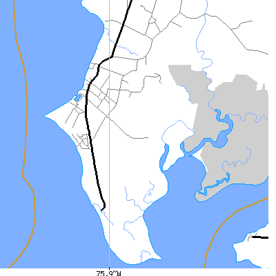 Zip code 21840 close-up map