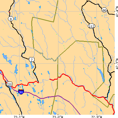 Zip code 01011 close-up map