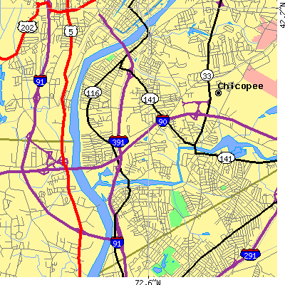 Zip code 01013 close-up map