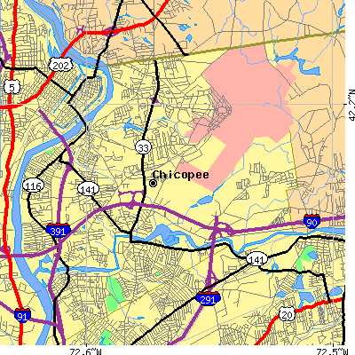 Zip code 01020 close-up map