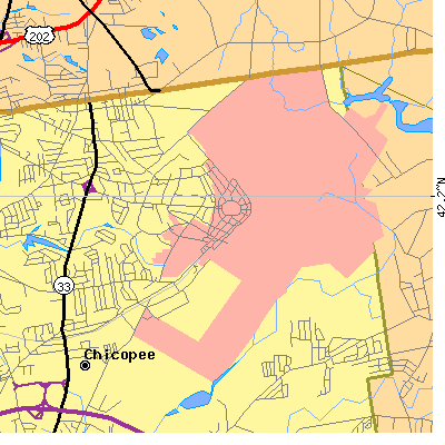 Zip code 01022 close-up map