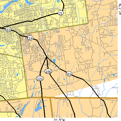Zip code 01028 close-up map