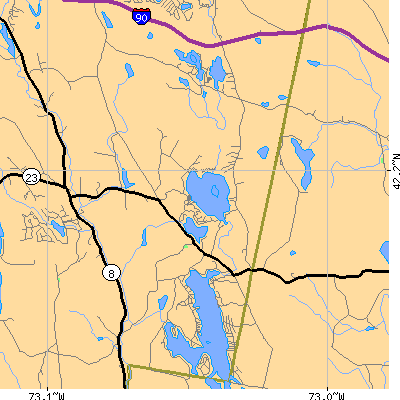 Zip code 01029 close-up map
