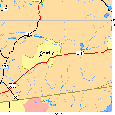 Zip code 01033 close-up map