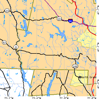 Zip code 01034 close-up map