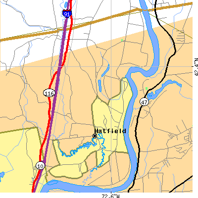Zip code 01038 close-up map