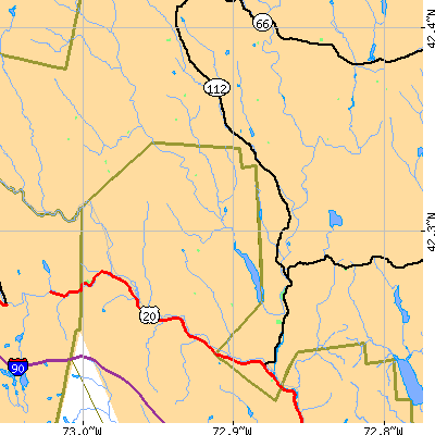 Zip code 01050 close-up map