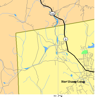 Zip code 01053 close-up map