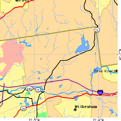 Zip code 01056 close-up map