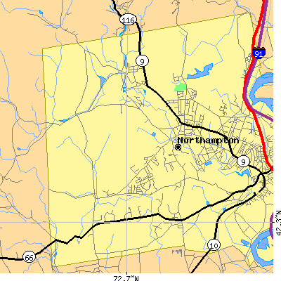 Zip code 01062 close-up map